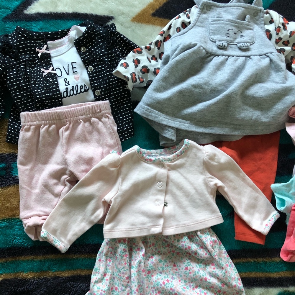 SOLD! 34 piece LOT baby girl clothes newborn-3